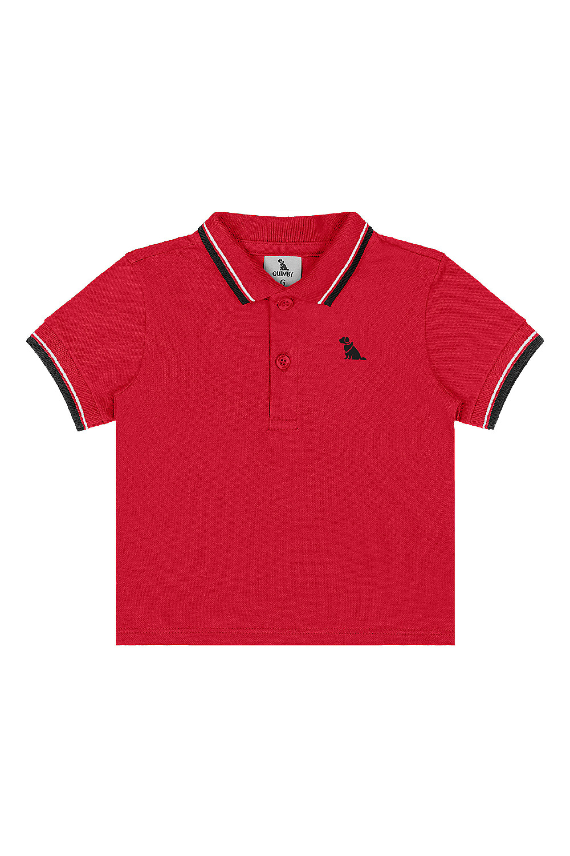 Conjunto Bebê Menino Camisa Polo e Bermuda (Vermelho) Quimby - Imagem 15